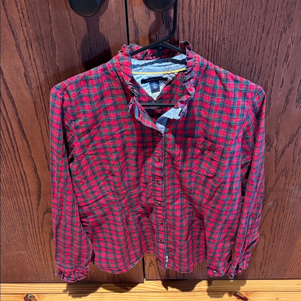 Tommy Hilfiger Red and Blue Checkered Shirt